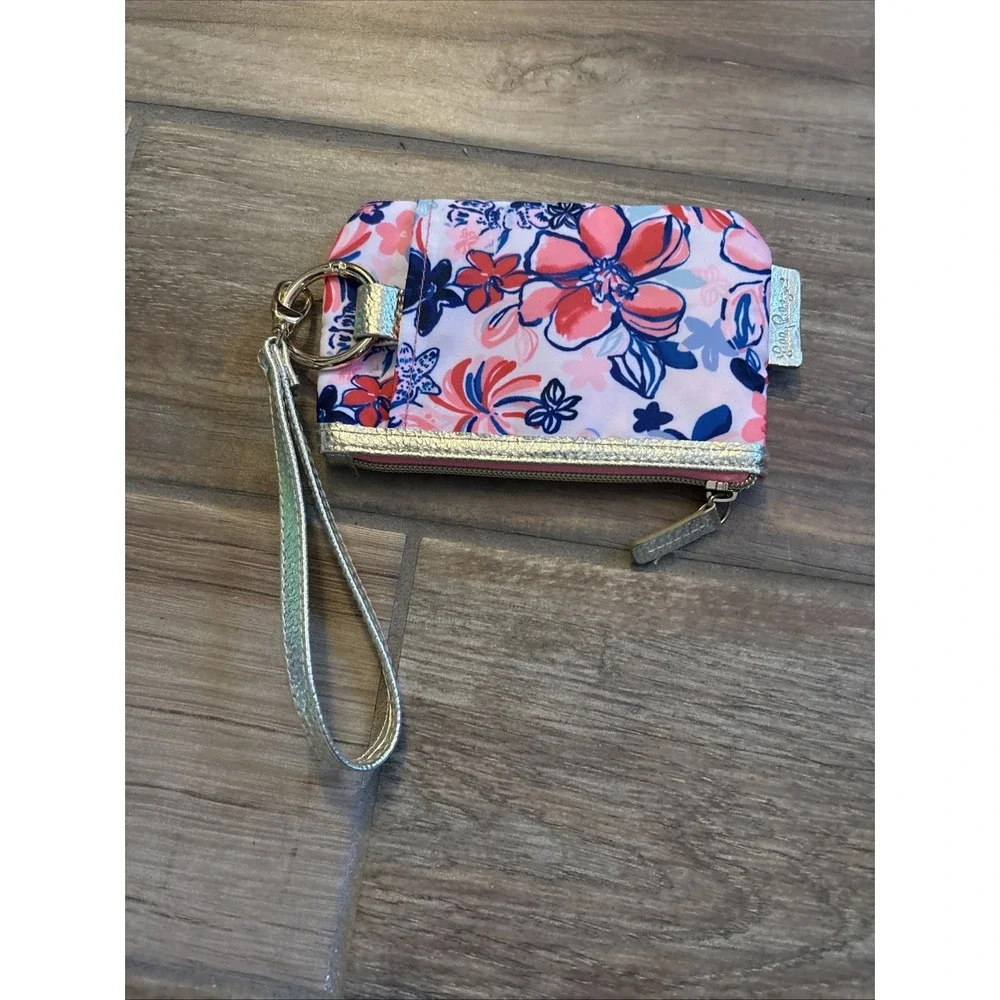 Lilly Pulitzer‎ Zip Top Wallet Wristlet White Party Like a Lobstar NWOT
